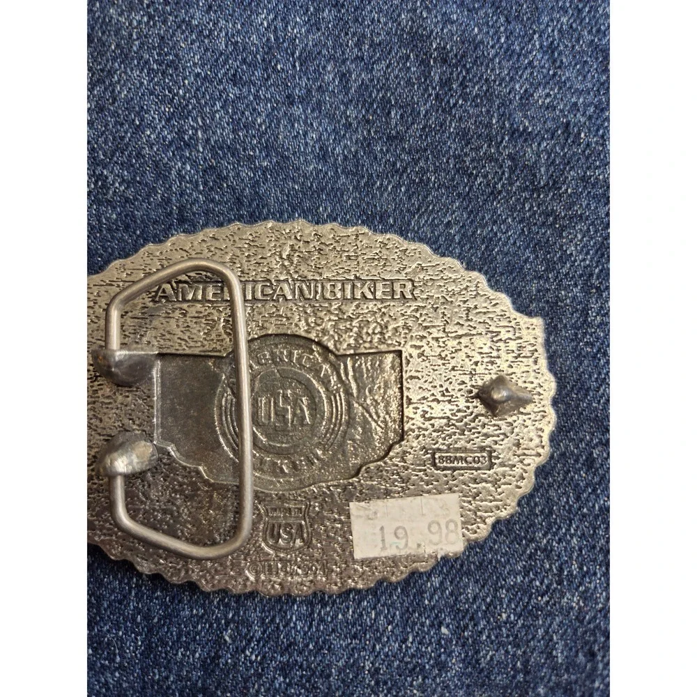 American Cycles USA Enamel Motorcycle Belt Buckle - Made in USA